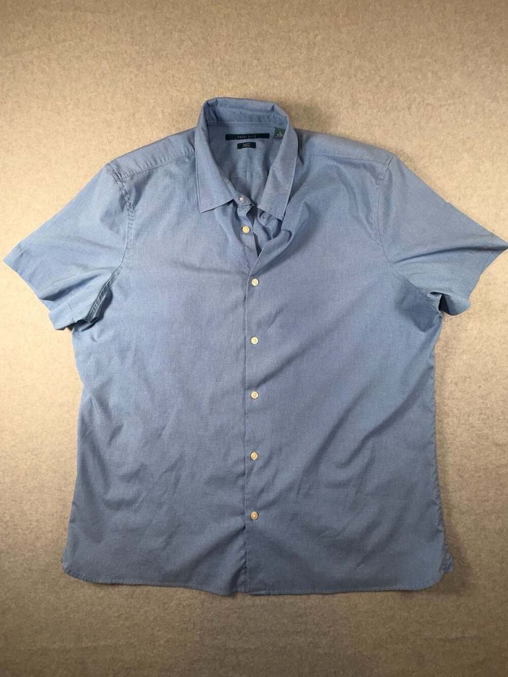 Perry Ellis Slim Fit Stretch Short Sleeve Button Down Shirt XL